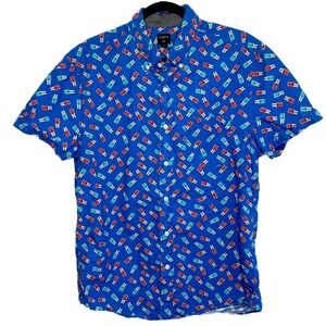 J.Crew Popsicle Bomb Pop Button Down Short Sleeve Shirt M